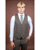 Κοστούμι Vittorio Notte καφέ SLIM FIT
