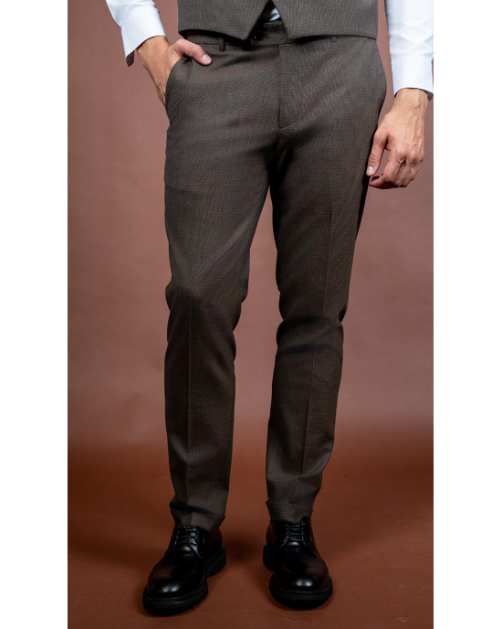 Κοστούμι Vittorio Notte καφέ SLIM FIT