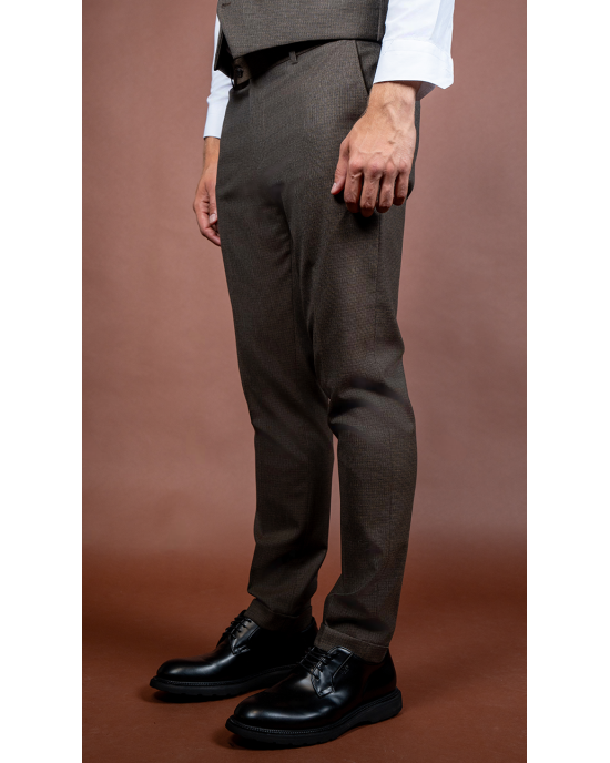 Κοστούμι Vittorio Notte καφέ SLIM FIT
