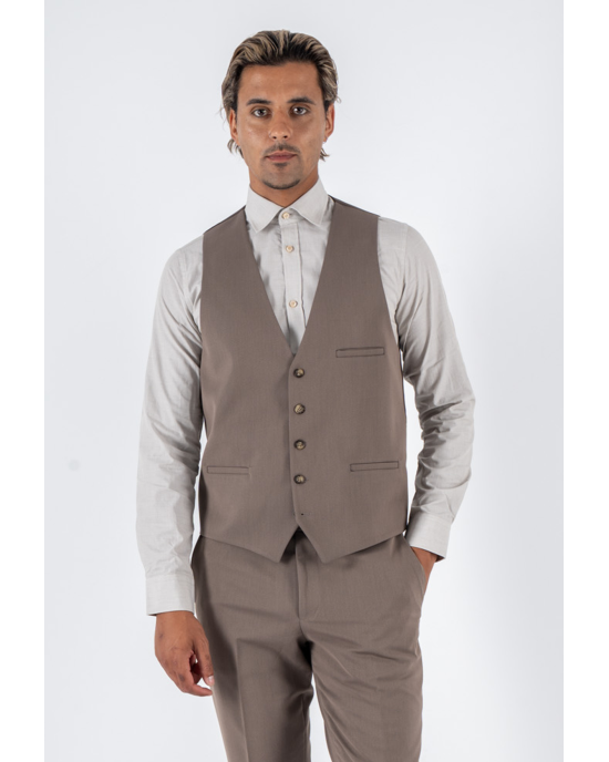 Κοστούμι Black Papigion Lougano καφέ SLIM FIT