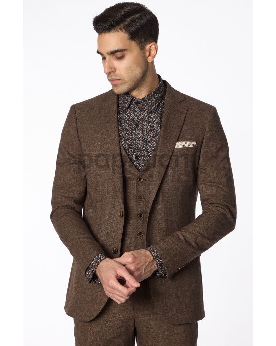 Κοστούμι Vittorio Tesino καφέ SLIM FIT Κοστούμι Vittorio Tesino καφέ SLIM FIT
