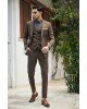 Κοστούμι Vittorio Tesino καφέ SLIM FIT