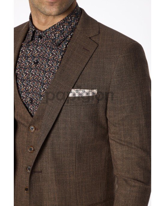 Κοστούμι Vittorio Tesino καφέ SLIM FIT Κοστούμι Vittorio Tesino καφέ SLIM FIT