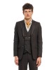 Κοστούμι Black Papigion καφέ SLIM FIT