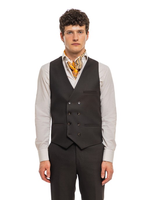 Κοστούμι Black Papigion καφέ SLIM FIT