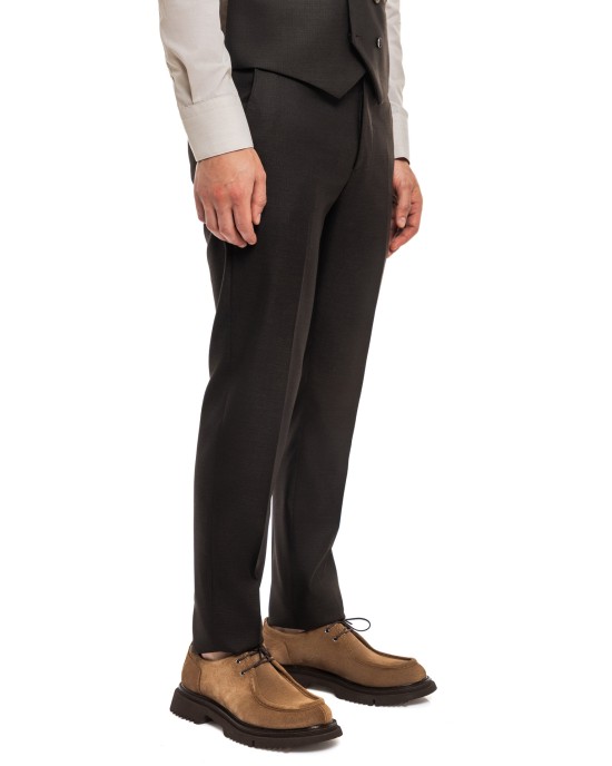 Κοστούμι Black Papigion καφέ SLIM FIT