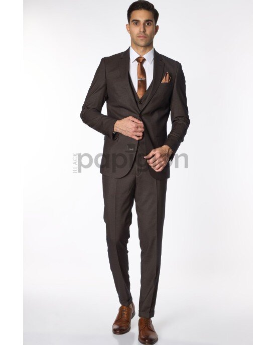 Κοστούμι Vittorio Verde καφέ SLIM FIT Κοστούμι Vittorio Verde καφέ SLIM FIT