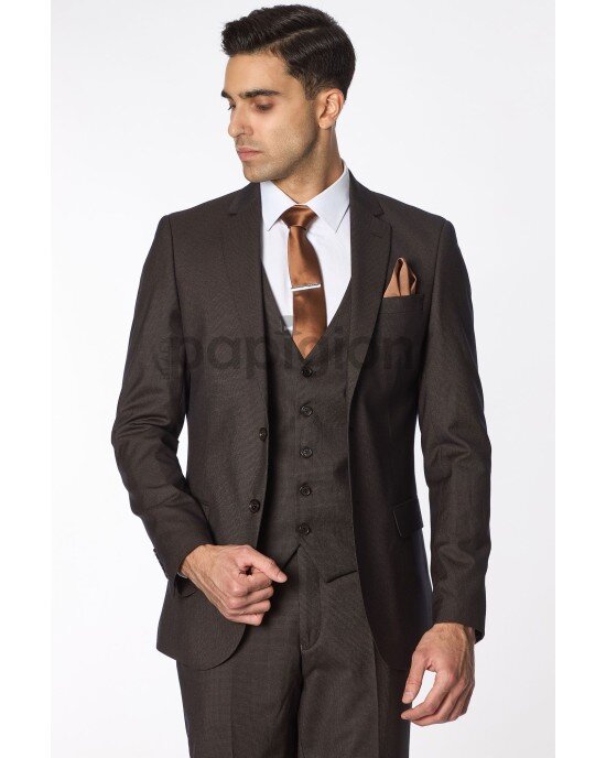 Κοστούμι Vittorio Verde καφέ SLIM FIT Κοστούμι Vittorio Verde καφέ SLIM FIT