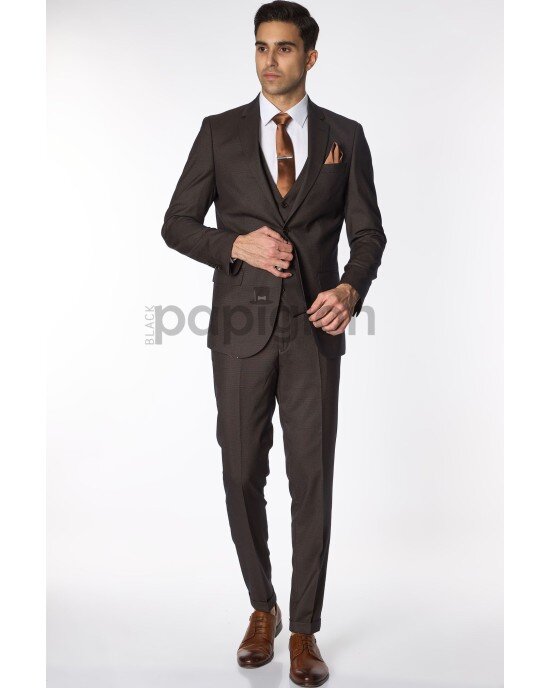 Κοστούμι Vittorio Verde καφέ SLIM FIT Κοστούμι Vittorio Verde καφέ SLIM FIT