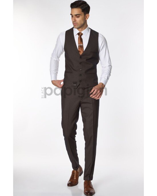Κοστούμι Vittorio Verde καφέ SLIM FIT Κοστούμι Vittorio Verde καφέ SLIM FIT