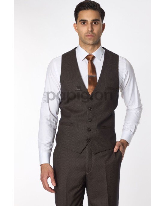 Κοστούμι Vittorio Verde καφέ SLIM FIT Κοστούμι Vittorio Verde καφέ SLIM FIT