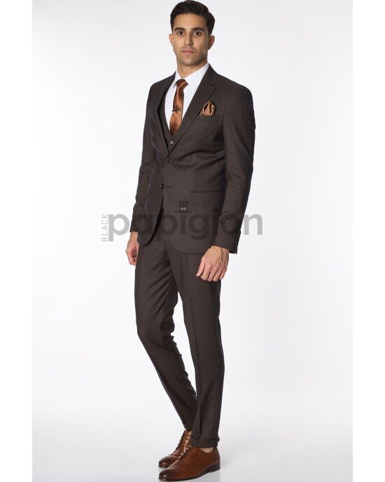 Κοστούμι Vittorio Verde καφέ SLIM FIT Κοστούμι Vittorio Verde καφέ SLIM FIT