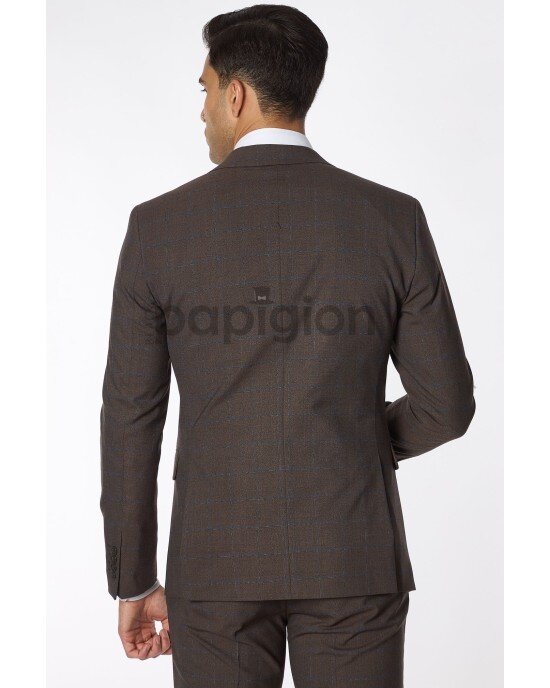 Κοστούμι Vittorio Trento καφέ SLIM FIT