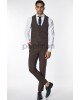 Κοστούμι Vittorio Trento καφέ SLIM FIT