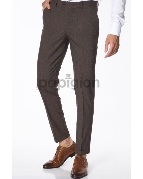 Κοστούμι Vittorio Trento καφέ SLIM FIT