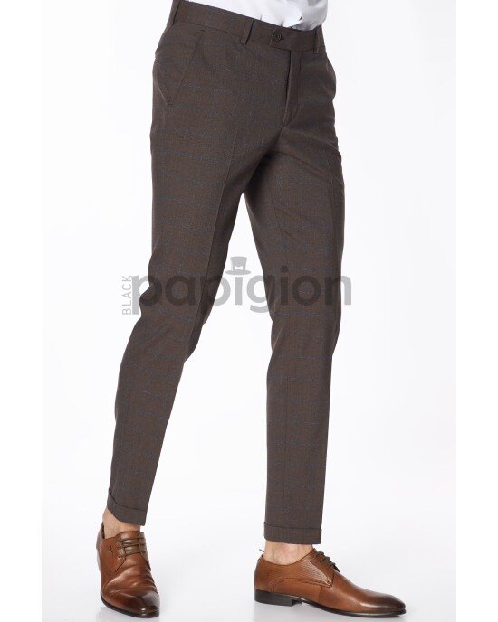 Κοστούμι Vittorio Trento καφέ SLIM FIT