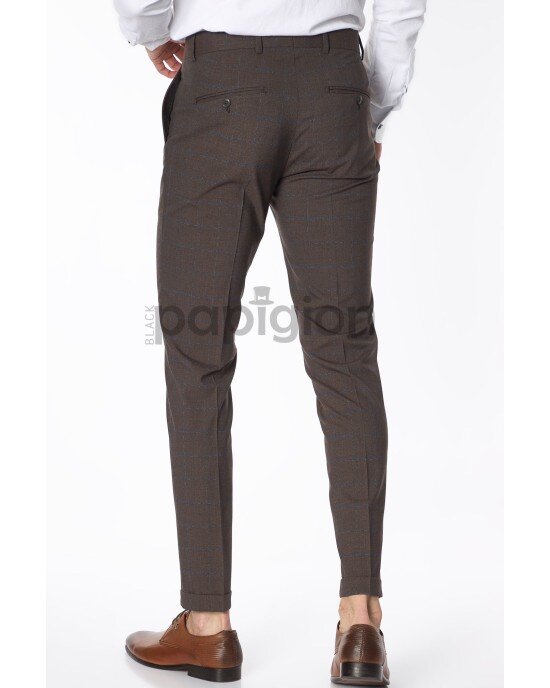 Κοστούμι Vittorio Trento καφέ SLIM FIT