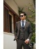 Κοστούμι Vittorio Trento καφέ SLIM FIT