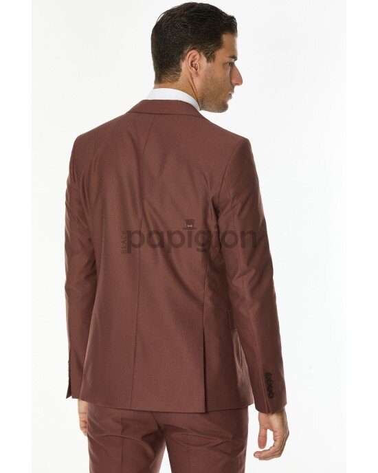 Κοστούμι Vittorio Firenze καφέ SLIM FIT