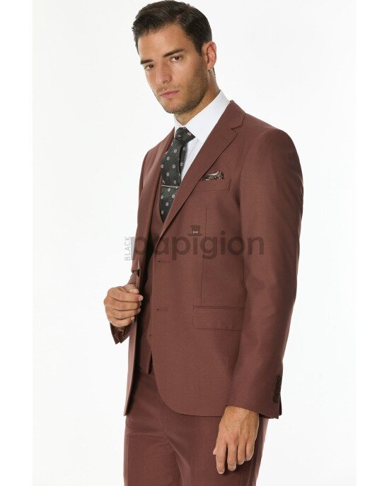 Κοστούμι Vittorio Firenze καφέ SLIM FIT