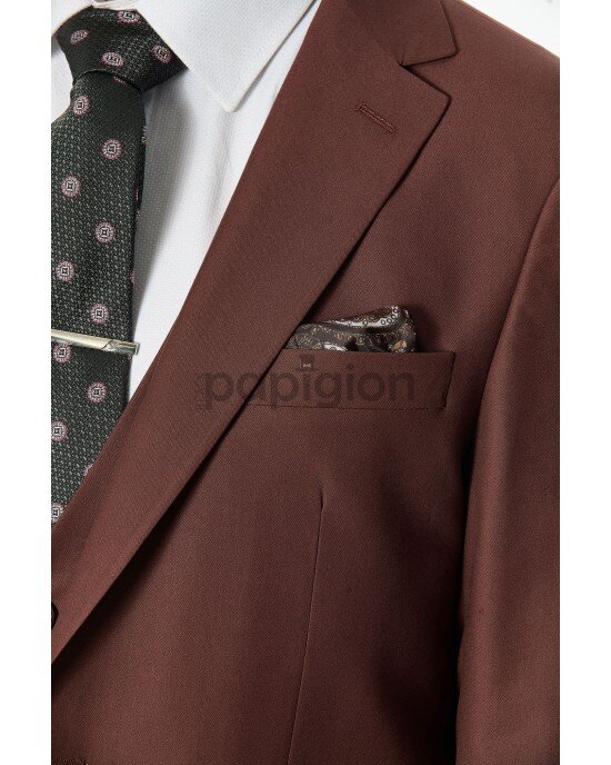 Κοστούμι Vittorio Firenze καφέ SLIM FIT
