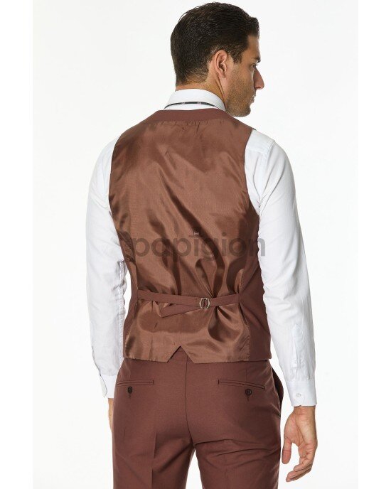 Κοστούμι Vittorio Firenze καφέ SLIM FIT