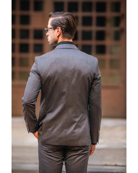 Κοστούμι Dezign καφέ SLIM FIT