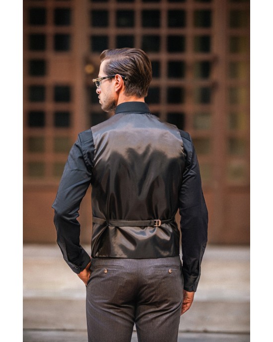 Κοστούμι Dezign καφέ SLIM FIT