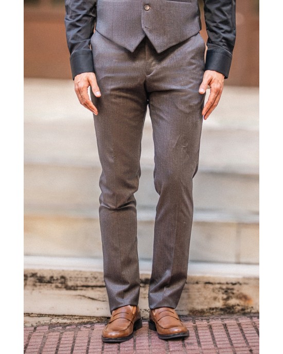 Κοστούμι Dezign καφέ SLIM FIT