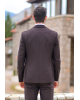 Κοστούμι Vittorio Mirano καφέ με άσπρη ρίγα SLIM FIT