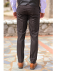 Κοστούμι Vittorio Mirano καφέ με άσπρη ρίγα SLIM FIT
