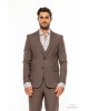 Κοστούμι Vittorio Bari καφέ SLIM FIT