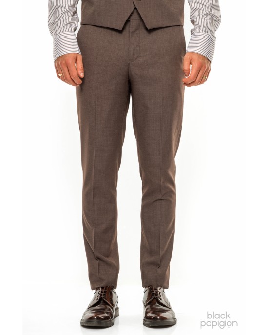 Κοστούμι Vittorio Bari καφέ SLIM FIT