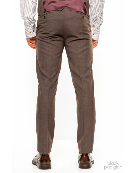 Κοστούμι Vittorio Bari καφέ SLIM FIT