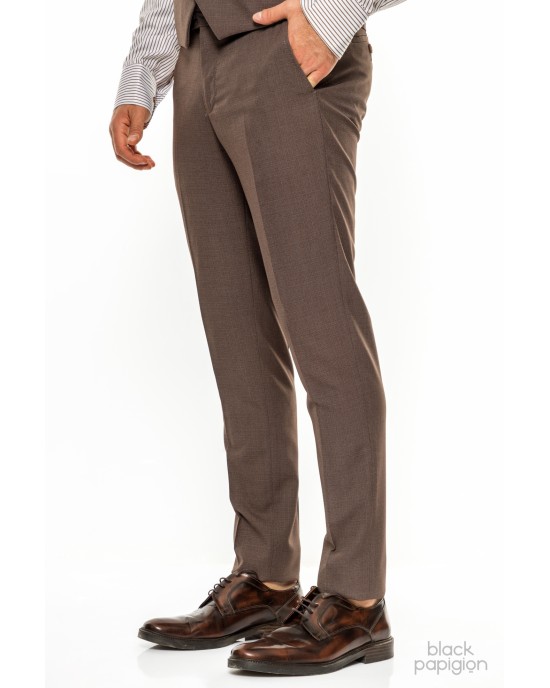 Κοστούμι Vittorio Bari καφέ SLIM FIT
