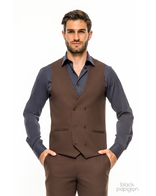 Κοστούμι Vittorio Adriano καφέ SLIM FIT