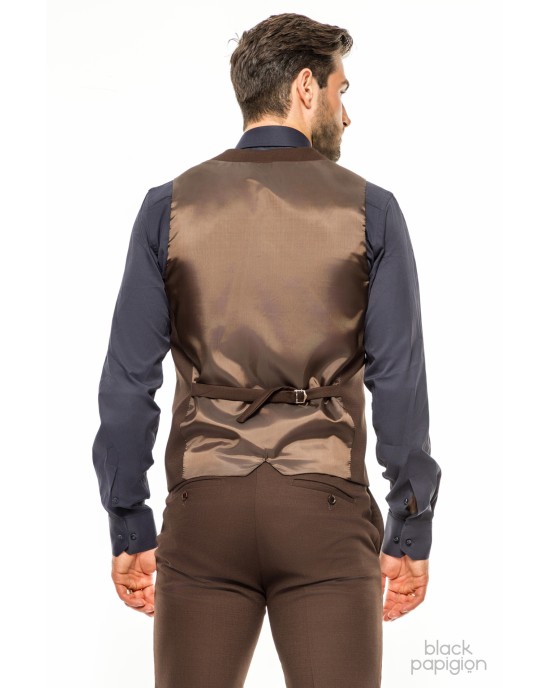 Κοστούμι Vittorio Adriano καφέ SLIM FIT