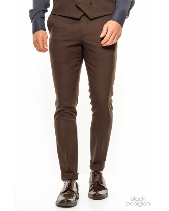 Κοστούμι Vittorio Adriano καφέ SLIM FIT
