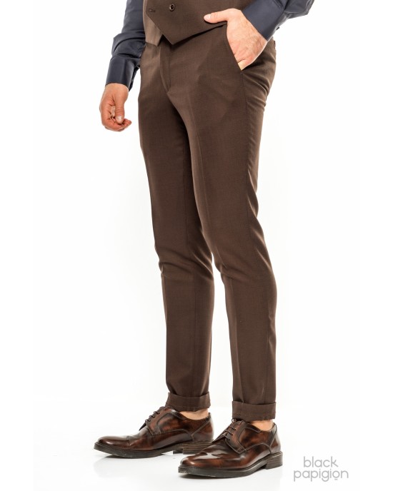 Κοστούμι Vittorio Adriano καφέ SLIM FIT
