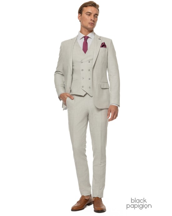 Κοστούμι Black Papigion γκρι SLIM FIT
