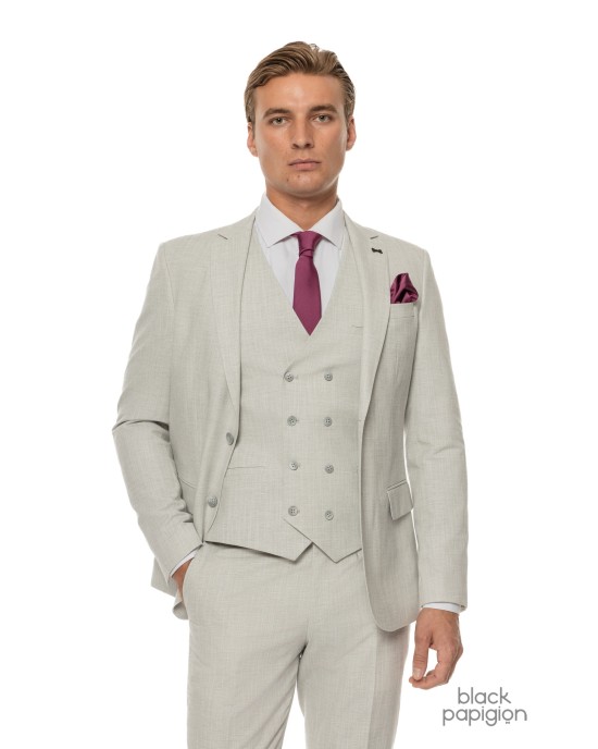 Κοστούμι Black Papigion γκρι SLIM FIT