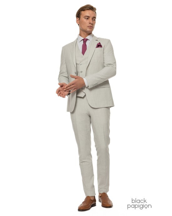 Κοστούμι Black Papigion γκρι SLIM FIT