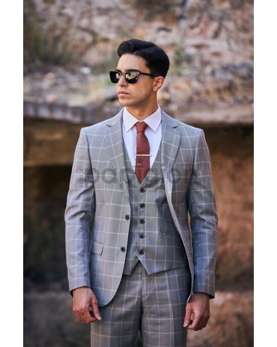 Κοστούμι Vittorio Faggio γκρι SLIM FIT Κοστούμι Vittorio Faggio γκρι SLIM FIT