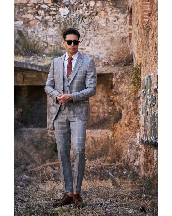 Κοστούμι Vittorio Faggio γκρι SLIM FIT Κοστούμι Vittorio Faggio γκρι SLIM FIT
