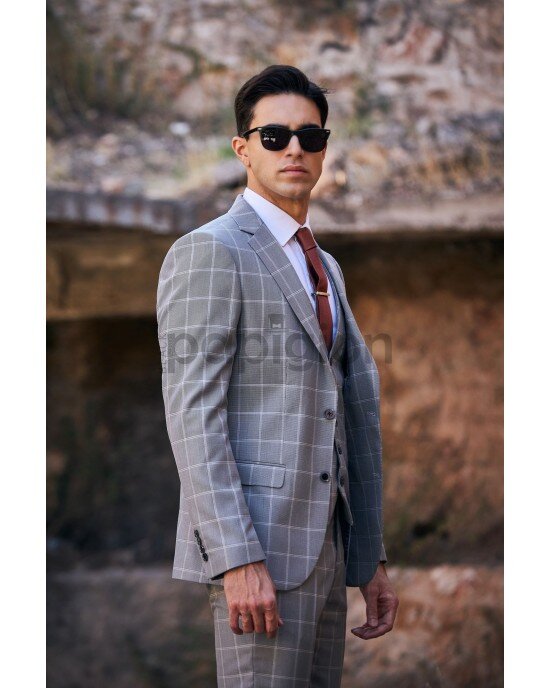 Κοστούμι Vittorio Faggio γκρι SLIM FIT Κοστούμι Vittorio Faggio γκρι SLIM FIT