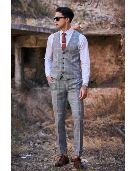 Κοστούμι Vittorio Faggio γκρι SLIM FIT Κοστούμι Vittorio Faggio γκρι SLIM FIT