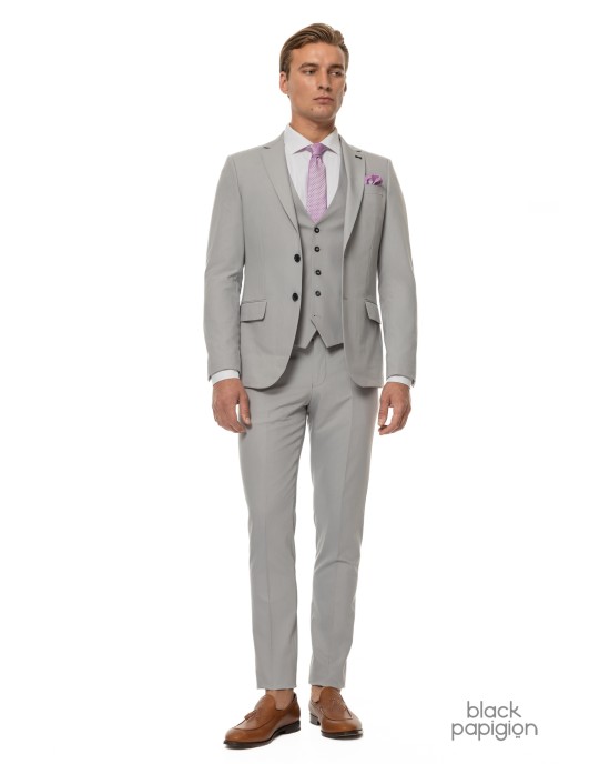 Κοστούμι Black Papigion γκρι SLIM FIT