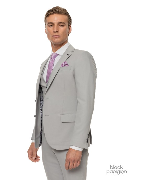 Κοστούμι Black Papigion γκρι SLIM FIT