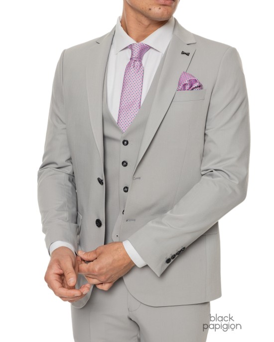 Κοστούμι Black Papigion γκρι SLIM FIT