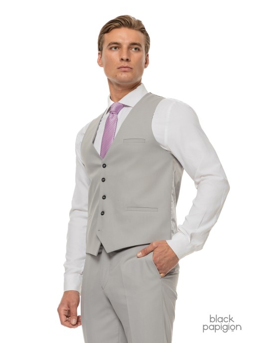 Κοστούμι Black Papigion γκρι SLIM FIT